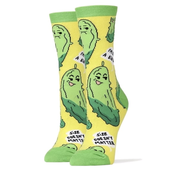 Oooh Yeah Women's Combed Cotton Crew Socks Dill Pickle