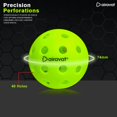 thumbnail image 4 of Competition Outdoor Pickleball Balls Set Of 3 Piece With 40 Hole Pro, Durable, Abs Plastic Material, Ideal For All Skill Levels & Outdoor, 4 of 5