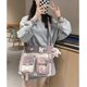 thumbnail image 4 of Bolsa de herramientas morada, mochila kawaii de talla única para niñas, bolso de hombro con lindos accesorios, alfileres, bolso de hombro estético, bolso escolar, bolso informal., 4 of 5