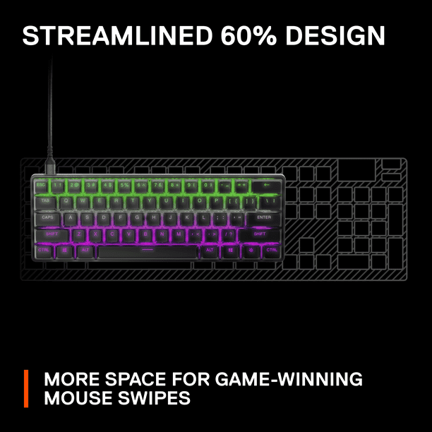 SteelSeries Apex Pro Mini Mechanical Gaming Keyboard – Compact 60