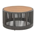 thumbnail image 4 of Outdoor Rattan rope & Acacia Wood Coffee Table - Patio Balcony Furniture for Garden, Yard, Balcony - Weather Resistant (Rope Grey, Natural Iron), 4 of 5
