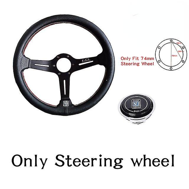 Volante de carreras de coche Universal de cuero de 14 pulgadas y 350mm, volante deportivo a la deriva de maíz profundo, accesorios para coche Nardi