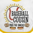 thumbnail image 4 of Inktastic Baseball Cousin Pass the Snacks Boys or Girls Baby Bib, 4 of 4
