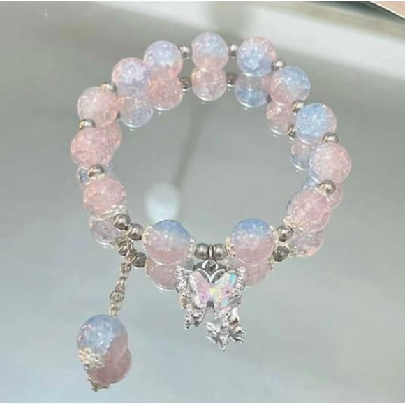 CIMAXIC Birthday Butterfly Beaded Bracelet: Women Hand String Chinese Style Jewelry Elegant Birthday Gift For Mom Girlfriends Friends And Loved Ones,2.56"X2.56"X0.39"