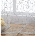 thumbnail image 3 of WARM HOME DESIGNS Pair of 2 30" x 45" Sheer White Kitchen Curtains. Short Boho Cafe Curtain with Silver Color Embroidery. O Silver Tiers 45, 3 of 3