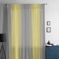 thumbnail image 5 of Yellow Grey Stripes Semi Sheer Curtains Drapes for Living Room, Bedroom, French Doors Window 54 Inches Long, Modern Minimalist Solid Gradient Rod Pocket Chiffon Curtain Drapery Voile Draperies Panel, 5 of 6