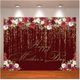 thumbnail image 2 of 40*50in Happy Mother's Day Photography Background Red Golden Flower Photo Backdrops for Women Queen's Day Party Decoration Studio Props Banner, 2 of 7