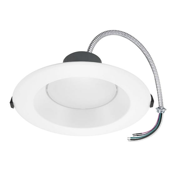 Maxxima 8 in. Recessed Commercial LED Downlight, Selectable Color Temperature / Wattage, up to 2400 Lumens