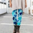 thumbnail image 5 of Ecqkame Women's Valentines Day Leggings Hearts Print Yoga Sports Fitness Pants Casual Hip Stretch Tight Pants Light Blue XXL, 5 of 9