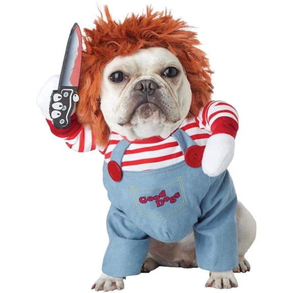Funny Dog Halloween Costume, Cute Pet Clothes for Small Medium Large Dogs, Cosplay Outfit, Breathable Cotton Polyester, 1 Piece, 1 Count, 1 Pack, 1 Set, 1 Unit, 1 Item, 1 Each