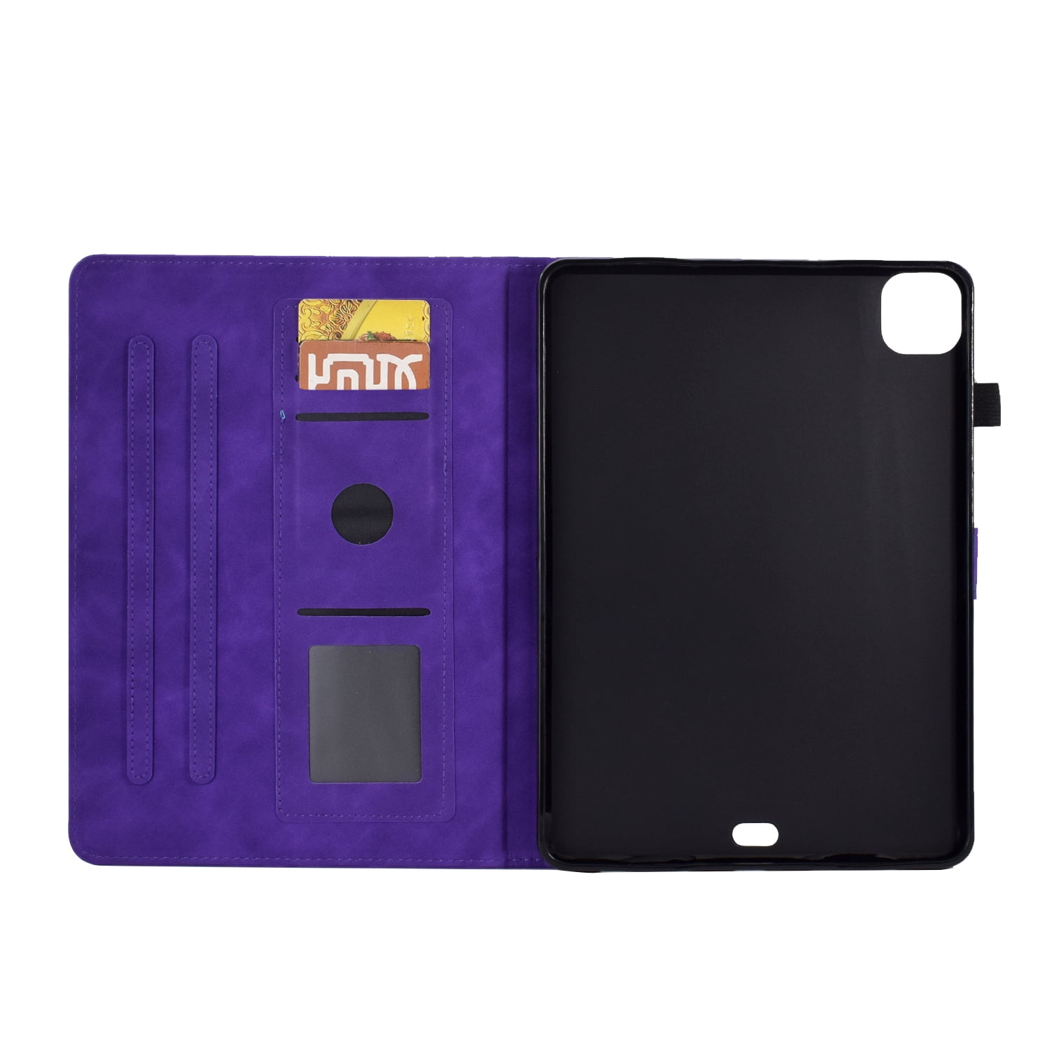 Allytechgroup iPad Pro 11 2024 M4 Case Cover, Eiffel Tower Butterfly Embossed Stylish Bumper Auto Sleep Wake Protective Kickstand Slim Fit Pencil Holder Case for Apple iPad 11 Inch Pro 2024, Purple