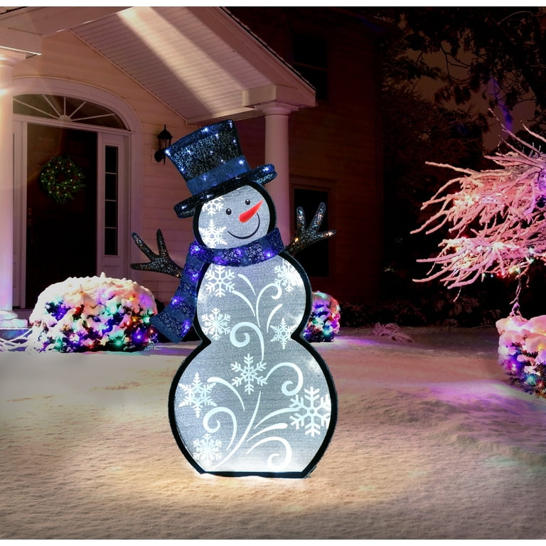 Lighted outdoor snowman discount