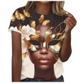 thumbnail image 1 of TSADFHJI T-Shirts en Coton pour Femmes Coupe Ample Mode Décontractée Imprimé Col Rond Manches Courtes T-Shirt Haut TTTG Beige, 1 of 5