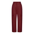 thumbnail image 6 of Cargo Pants Women, Audhol Cargo Pants for Women High Waisted Wide Leg Casual Pants Y2K Streetwear Trousers with 6 Pockets Womens Cargo Pants Red 2XL, 6 of 6