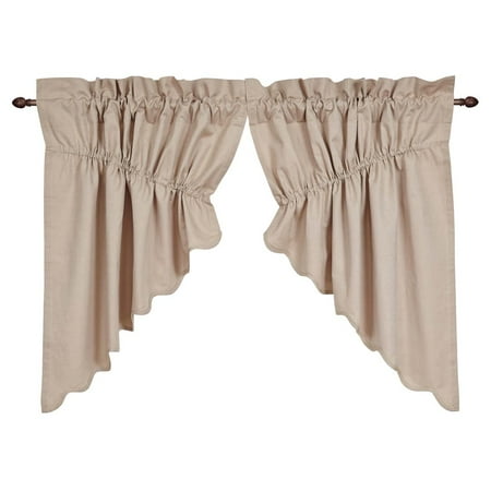 Greige Solid Natural Tan Farmhouse Kitchen Curtains Charlotte Rod