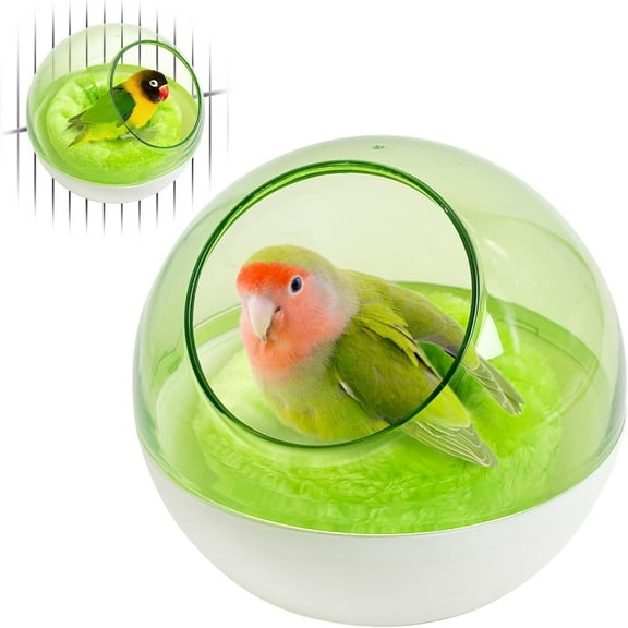 Plastic Bird Nest Chewproof Small Bed with mat Hanging House Hut Bird Cage Breeding Hatching Nest Washable Parakeet Nest for Parrot Budgie Love Bird Canary (Green)