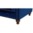 thumbnail image 4 of Crafters and Weavers Craftsman Mission Fabric/Velvet Sloped Arm Sofa in Blue, 4 of 4