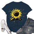 thumbnail image 2 of NAMTYQX Women's Blouses Crewneck Short Sleeve Relaxed Fit Hawaiian mit Print Pattern Cool Plus Size Lightweight Womens Summer Tops 2025 Navy Size 2XL, 2 of 5