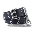 thumbnail image 1 of Cinturón Vaquero Informal De Cuero Con Hebilla De Doble Punta Y Ojal Doble Para Mujer Jeans Negro Sunnimix cinturón de cintura para mujer, 1 of 8