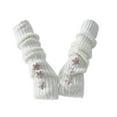 thumbnail image 3 of menolana Arm Warmers Fashion Arm Sleeves Wrist Warmer Cute Cold Weather Fingerless Gloves white with star, 3 of 8