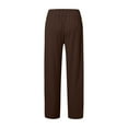 thumbnail image 4 of TrendOFT Women's Wide Leg Pants Elastic High Waisted Waffle Knit Casual Palazzo Pants Trousers with Pockets Coffee S, 4 of 8