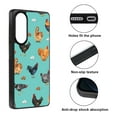 thumbnail image 2 of WIRESTER Shockproof Soft Rubber Cover Case for Samsung Galaxy S25 Edge 6.7 inch 2025, Barnyard Chicken Roosters Teal Background, 2 of 5