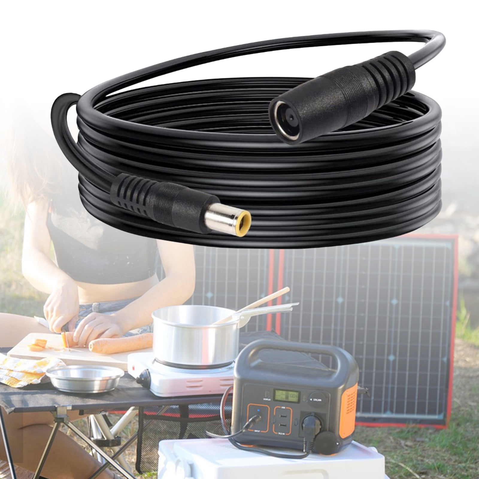 COOLHOOD High Efficiency Solar Extension Cord 16.4Feet 14AWG DC7909 Copper Power Cable For Portability Power Stations Outdoor Use