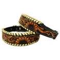 thumbnail image 2 of Large 21''- 25''   Heavy Duty Padded Leather Tooled Dog Collar 60FK07, 2 of 4