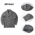 thumbnail image 5 of Sherrylily Mens Cable Knit Sweater Cardigan Loose Long Sleeve Casual Coat, 5 of 5