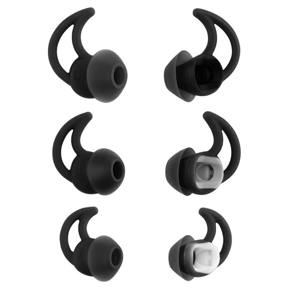 Puntas de silicona Miruchertter para auriculares, 3 pares, S/M/L, negras