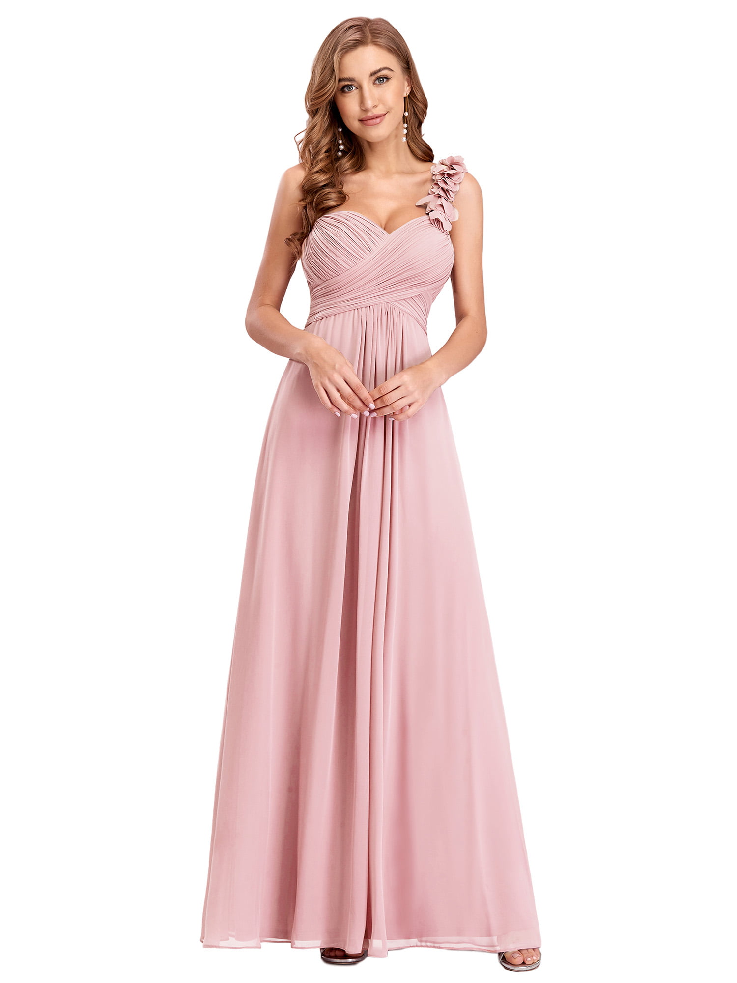 Ever-Pretty US A-Line Evening Dress One Shoulder Hot Pink Cocktail Gowns 08237 