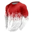 thumbnail image 2 of Christmas Tshirt Men Long Sleeve Star Christmas Tree Graphic Pajamas Tee Crew Neck Slim Fit Casual Fall Winter Family Xmas Gift Mens Shirts ZC Red XL, 2 of 3