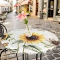 thumbnail image 3 of Yellow Sunflower Leaves Elastic Fitted Round Table Cover Sunflower Plant Waterproof Outdoor Tablecloth for Holiday Party, Picnic, Patio & Dining Fits Tables Up to 36"-44", 3 of 8
