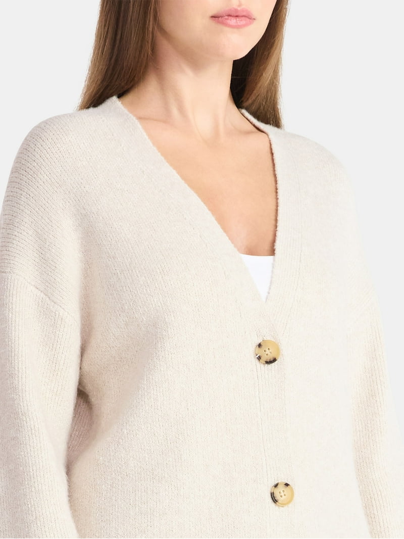No Boundaries Button-Front Grandpa Cardigan, Women's