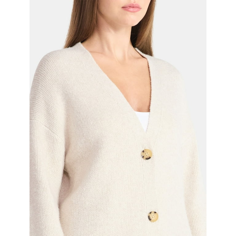 No Boundaries Button-Front Grandpa Cardigan, Women's