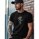 thumbnail image 4 of Camisetas para hombre, camisetas de manga corta con estampado de girasoles en gris, cuello redondo, 4 of 7