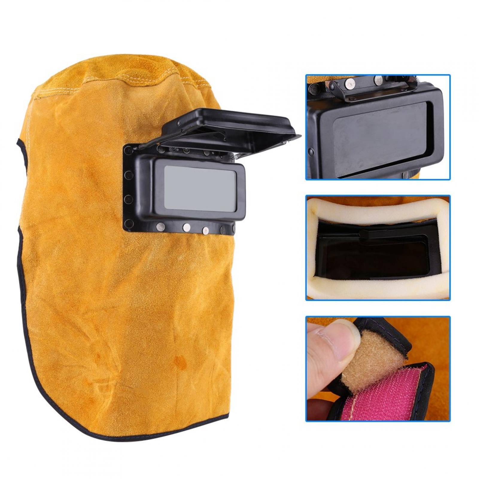 Ccdes   Heat Resistant Breathable Welding Helmet  with Lens, Breathable Welding Helmet, Leather Welding Protect