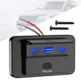 thumbnail image 3 of Cargador USB para coche de 12 V/24 V con toma de carga rápida para embarcaciones y motocicletas Luz azul, 3 of 5