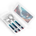 thumbnail image 4 of Picia Fantasy Underwater Adventure Print Children's Knife, Fork And Spoon Set - Kids’ Knife Fork Spoon - Stainless Steel Kids Silverware Set - Metal Kids Cutlery Set, 4 of 8