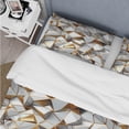 thumbnail image 4 of Designart "Opulent Gold And White Marble I" Marble Bedding Covert Set - Glam Bed Set With 2 Shams, 4 of 5