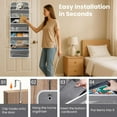 thumbnail image 5 of Over The Door Organizer with LifetimeWarranty, 4 Shelves & 4 Side Pockets, Large Storage Rack Holds 44lb, Heavy-Duty Reinforced Mesh Shelf for Bathroom, Closet, Toy Organization, Shoes, Towels, Grey, 5 of 7
