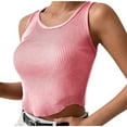 thumbnail image 6 of Njoeus Womens Crew Neck Crop Tank Top Summer Basic Ribbed Knit Crop Tops Sleeveless Shirts Casual Blouses, 6 of 9
