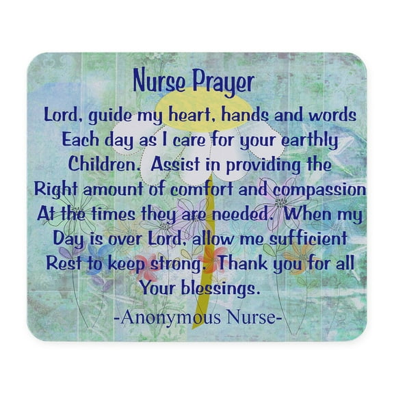 CafePress - Nurse Prayer Blanket BLUE Mousepad - Non-slip Rubber Mousepad, Gaming Mouse Pad