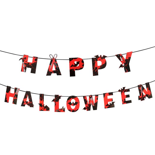 2 SET Banners de feliz Halloween Decoraciones para fiestas de Halloween Decoraciones para fiestas de cumpleaños con temática de terror con sangre