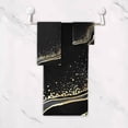 thumbnail image 4 of Bath Towel Sets for Bathroom Hand Towels Fingertip Towels Abstract Black Marble Gold Line 3 Piece Decorative Soft Cotton Absorbent, 4 of 6
