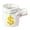 White A, variant on White Flat Money Bag Glazed Ceramic Succulent Planter with Golden Dollar Sign, Wealth Themed Desktop Flower Pot for Indoor Office Mini Decor
