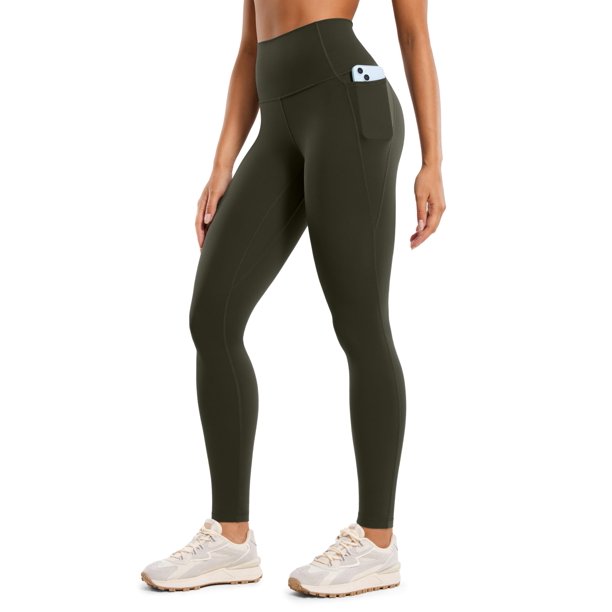 Pantalones CRZ YOGA Butterluxe tiro alto 28" verde oliva XS
