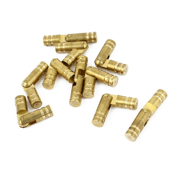 Unique Bargains 2.5cm Long Gold Tone Column Design Rotatable Furniture Gate Door Pin Hinges 10Pcs