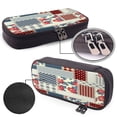 thumbnail image 4 of Lsque Patchwork In Country Style Printed Big Capacity PU Leather Pencil Case Large Pencil Pouch Stationery Pen Bag Pencil Holder for Teen, 4 of 6