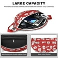 thumbnail image 4 of Fanny Pack Red Christmas Santa Pattern Waist Pack Bag,Running Cross Bag,Waterproof Large Fanny Packs for Women Men for Travel Running Hiking Cycling, 4 of 6